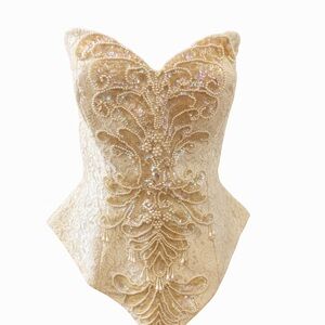 💖💖Luxurious Ivory Embellished Women's Strapless Bodice💖💖